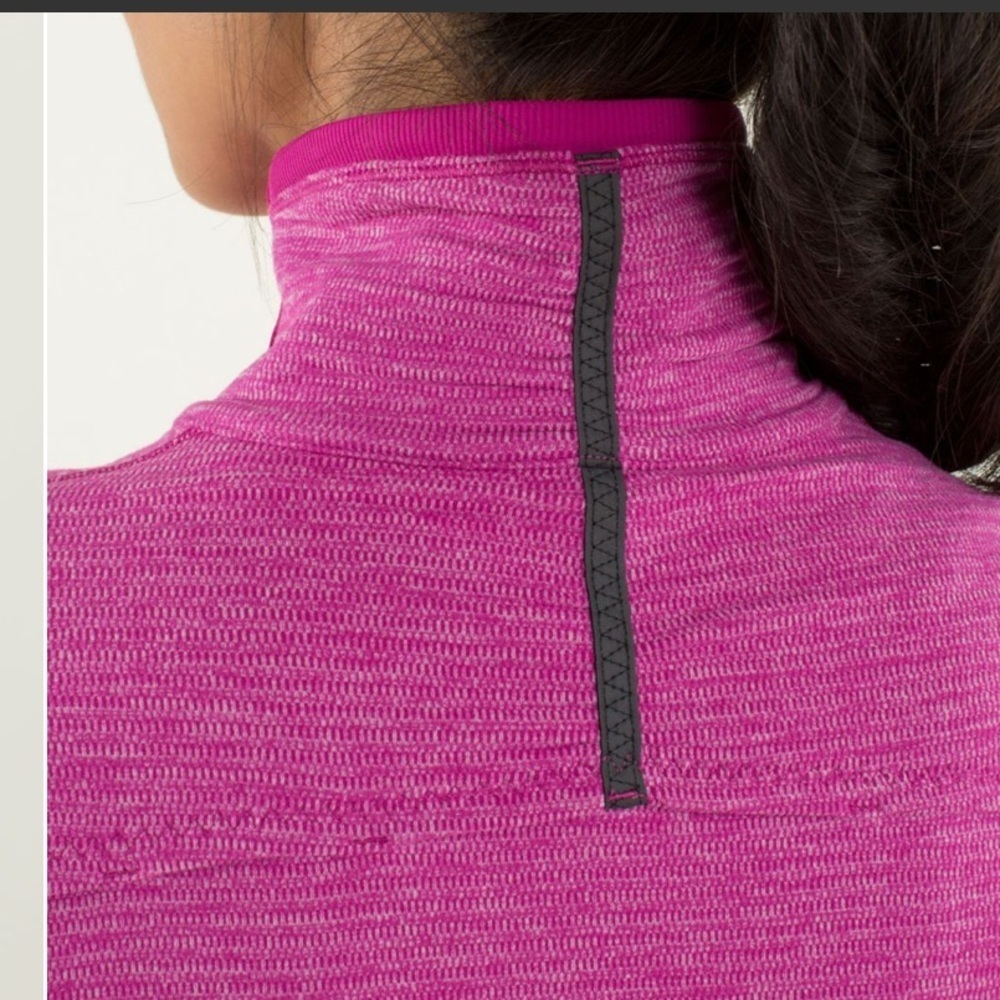 LULULEMON Base Runner 1/2 Zip Raspberry Pink Size 10 - Picture 8 of 16
